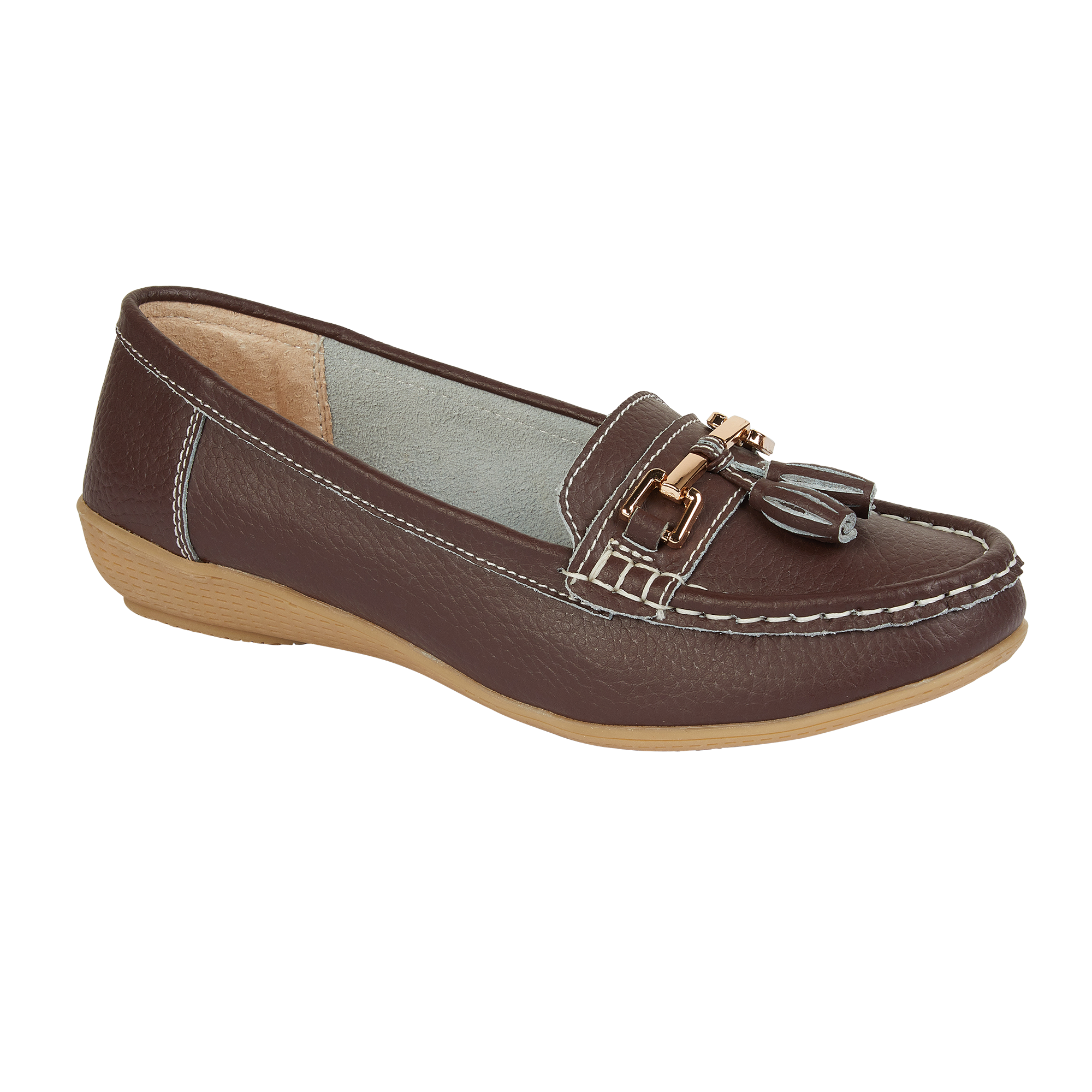 Ladies leather moccasin shoes hotsell